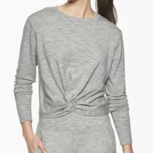 Athleta Heather Gray Twist Knot Sweatshirt